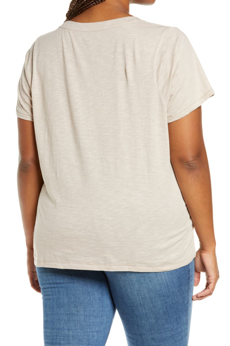 Whisper Cotton V-Neck T-Shirt, Alternate, color, ASHEN SILVER