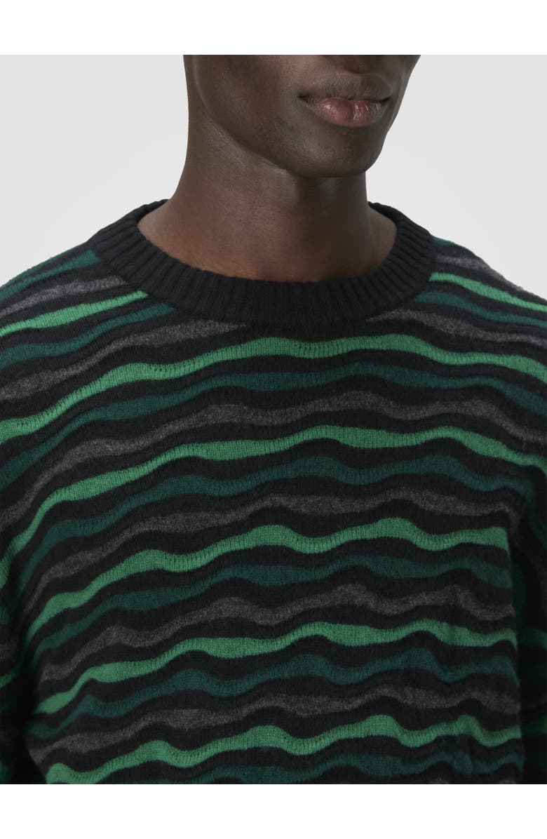 Missoni Crew Neck Sweater With Wave Pattern, Alternate, color, Green