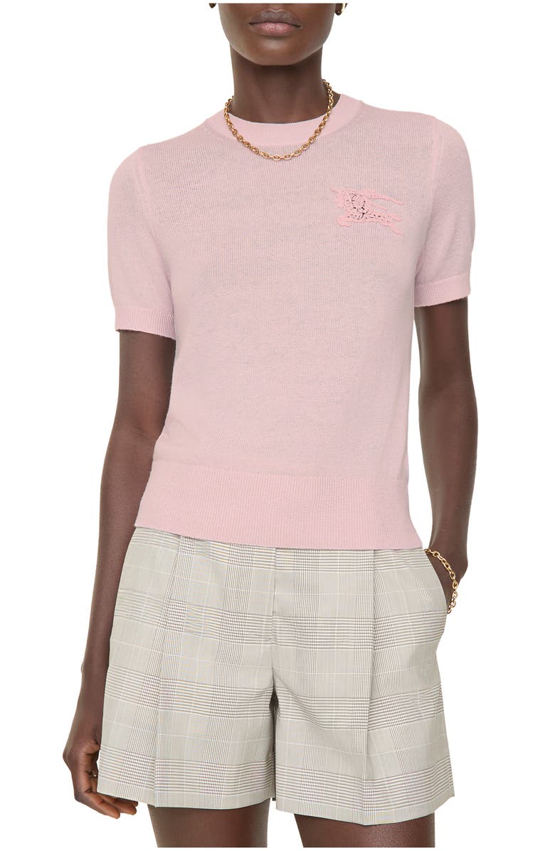 Burberry EKD Wool Cotton Top, Main, color, Mallow Pink