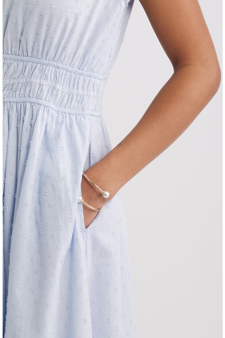 Puff Sleeve Midi Dress, Alternate, color, BLUE HALOGEN