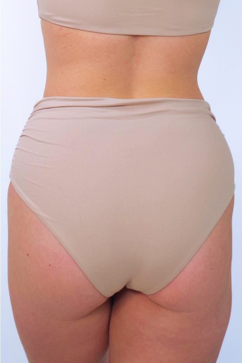 Cali Super High Waisted Bikini Bottom, Alternate, color, Cream