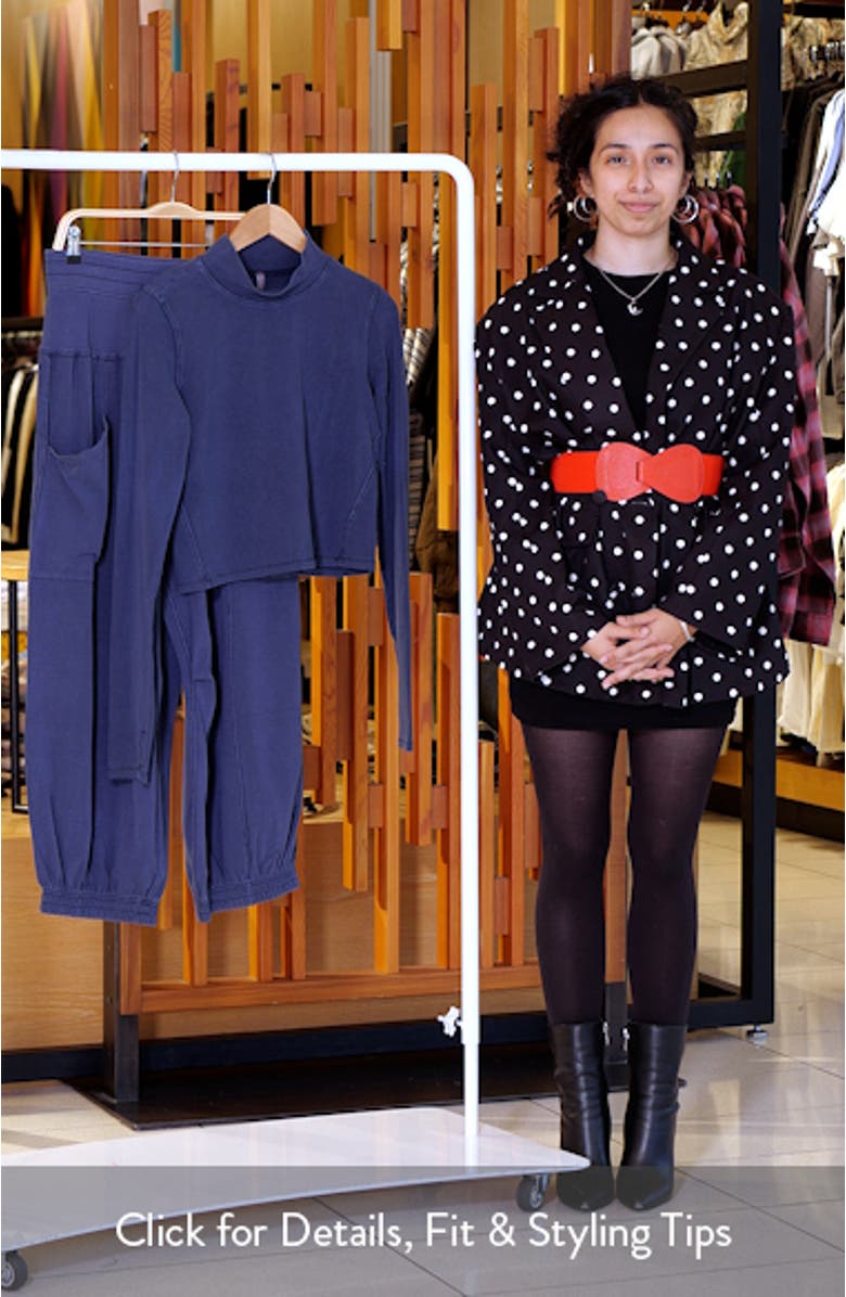 Up in the Air Crop Cotton Blend T-Shirt & Sweatpants Set, sales video thumbnail