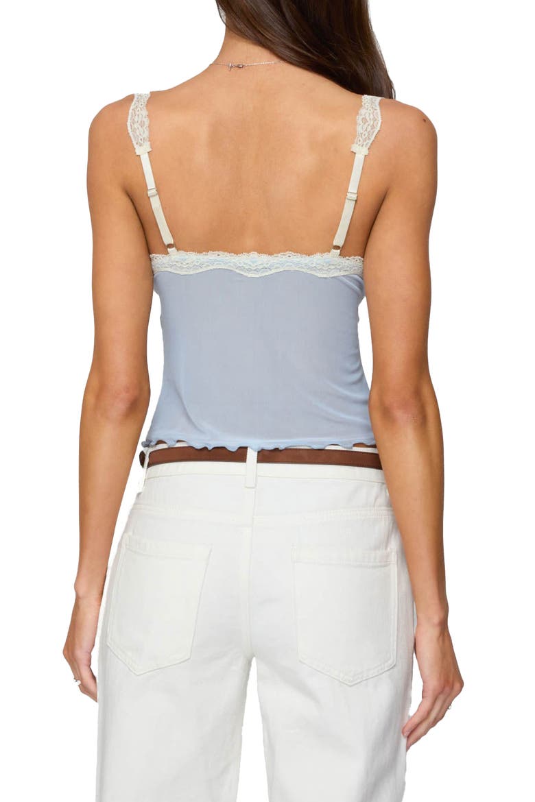 Lace Trim Mesh Camisole, Alternate, color, LIGHT-BLUE