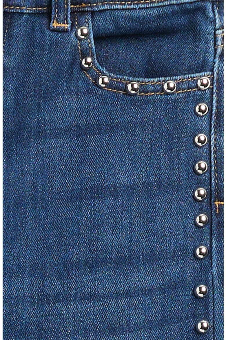 Kids' Stud Wide Leg Jeans, Alternate, color, DARK INDIGO