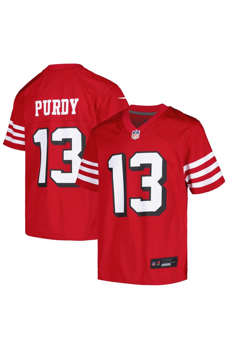 Nike Youth Nike Brock Purdy Scarlet San Francisco 49ers Game Jersey, Alternate, color, Scarlet