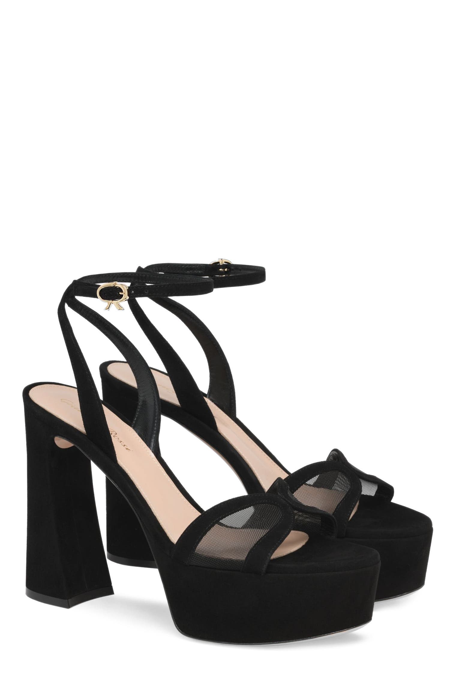 Gianvito Rossi Suede Platform, Alternate, color, Black Suede