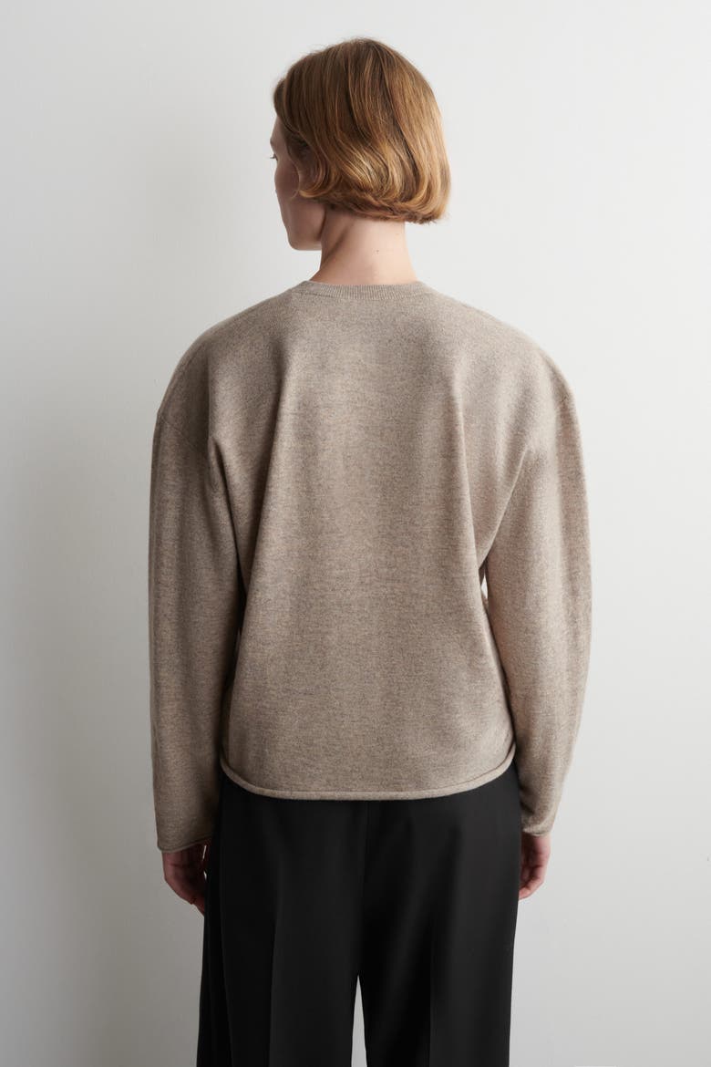 Merino Wool V-Neck Cardigan, Alternate, color, BEIGE MÉLANGE