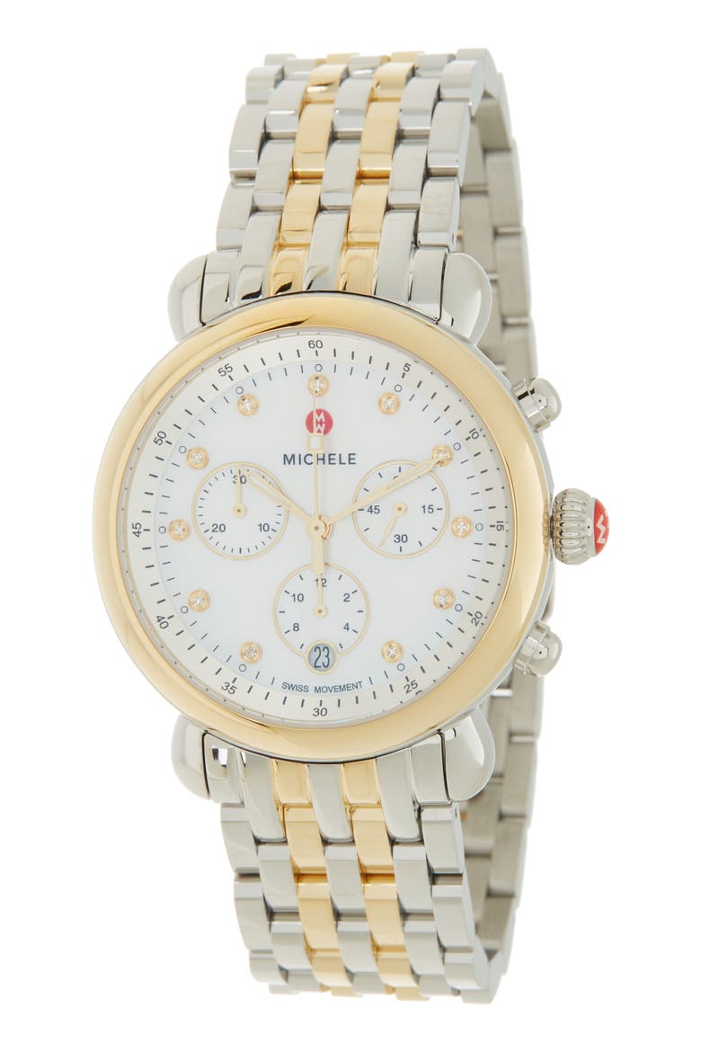 Women's CSX Diamond Embellished Bracelet Watch, 38mm - 0.03 ctw, Main, color, 2T SILVER/GOLD