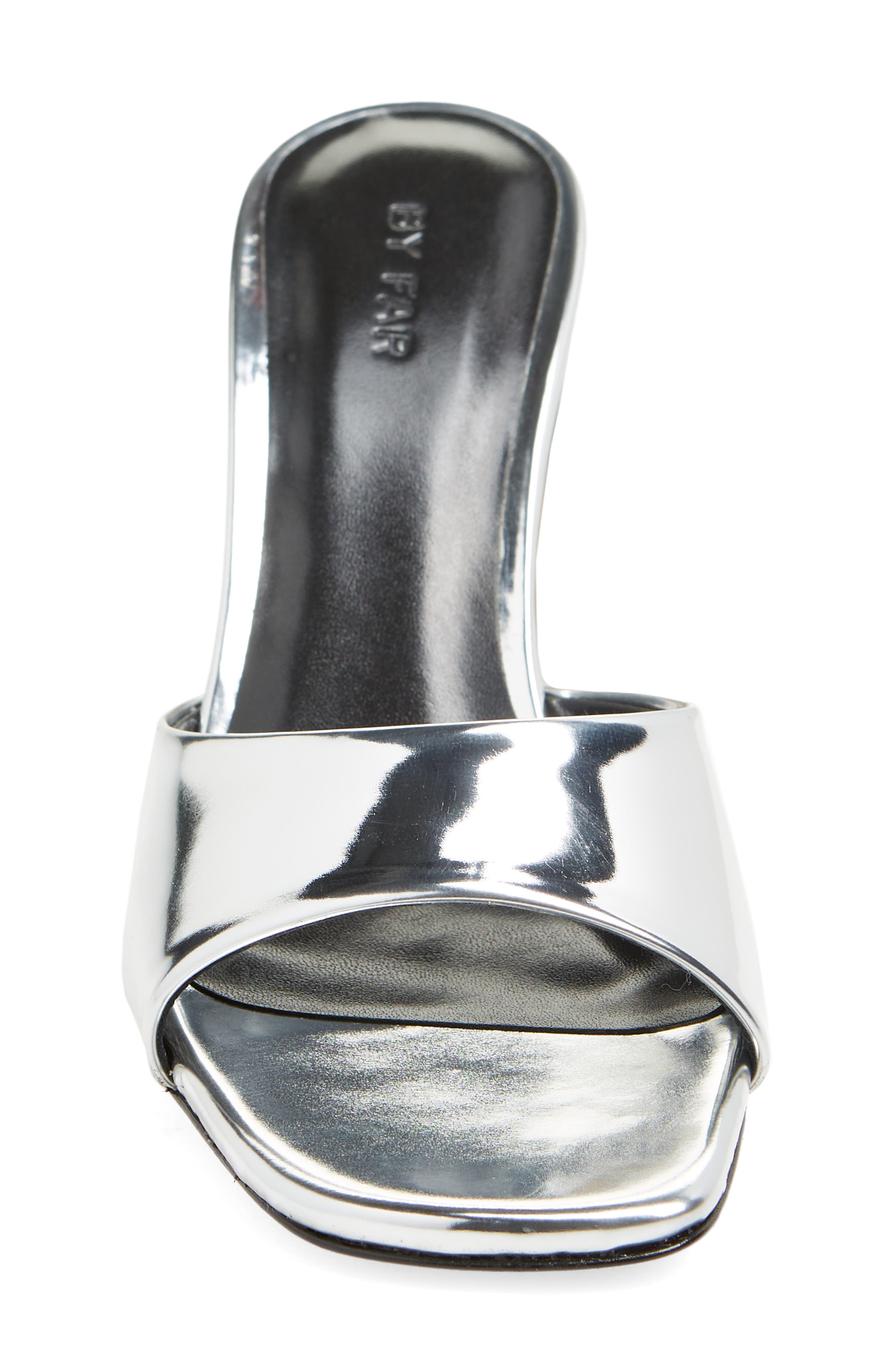 By Far Michele Mirror Metallic Square Toe Sandal, Alternate, color, 