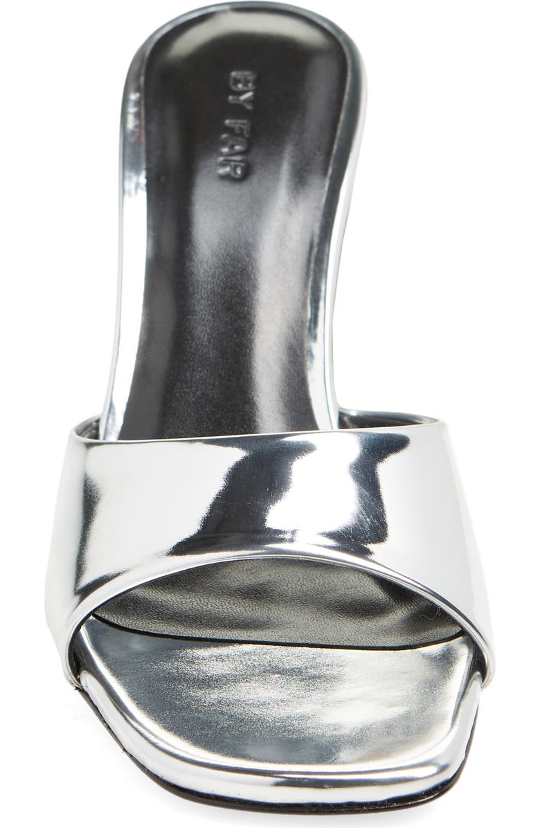 By Far Michele Mirror Metallic Square Toe Sandal, Alternate, color,