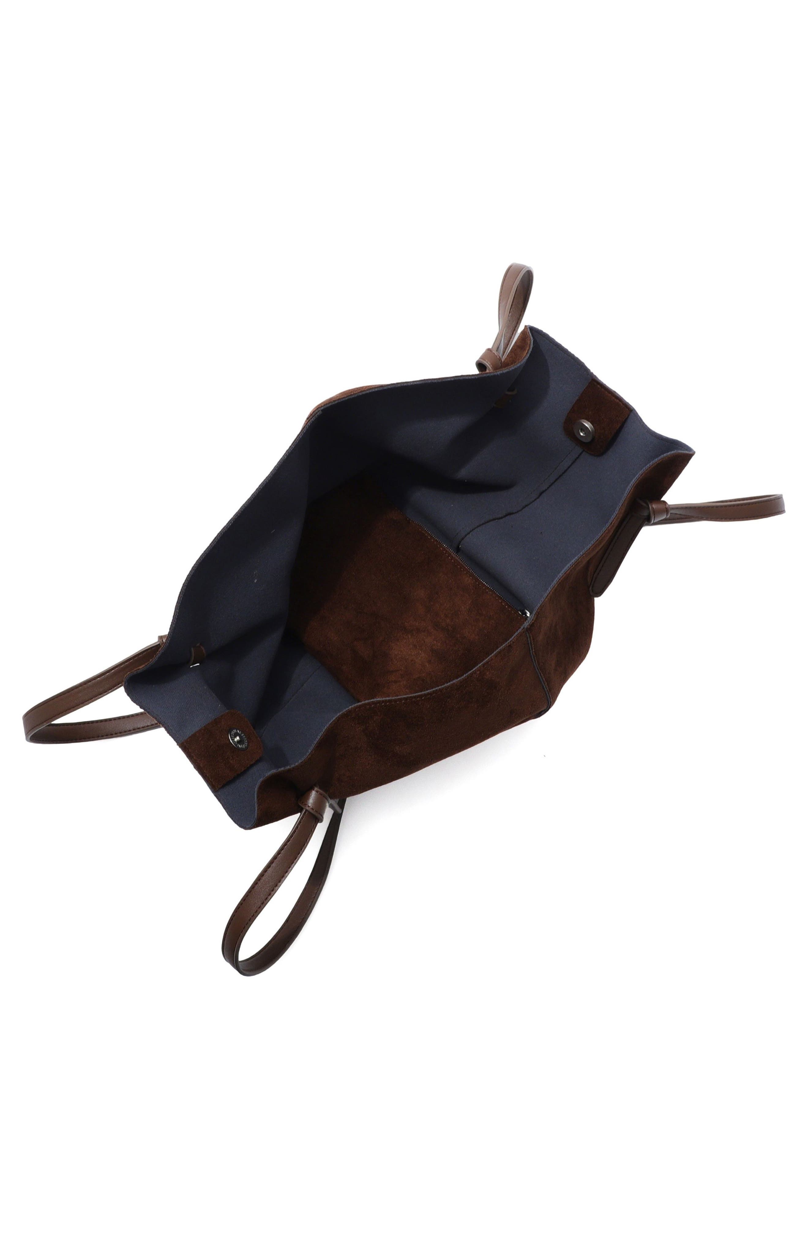 Large Faux Leather Tote, Alternate, color, BROWN