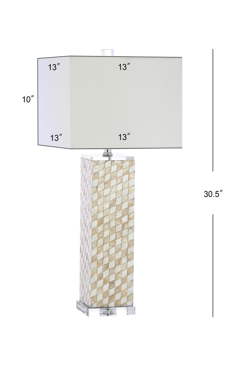 Daniel 30.5" Seashell/Crystal LED Table Lamp, Cream, Alternate, color, Cream
