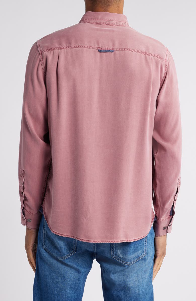 Tommy Bahama Ocean Wash Twill Button-Up Shirt, Alternate, color, Ruby Wine