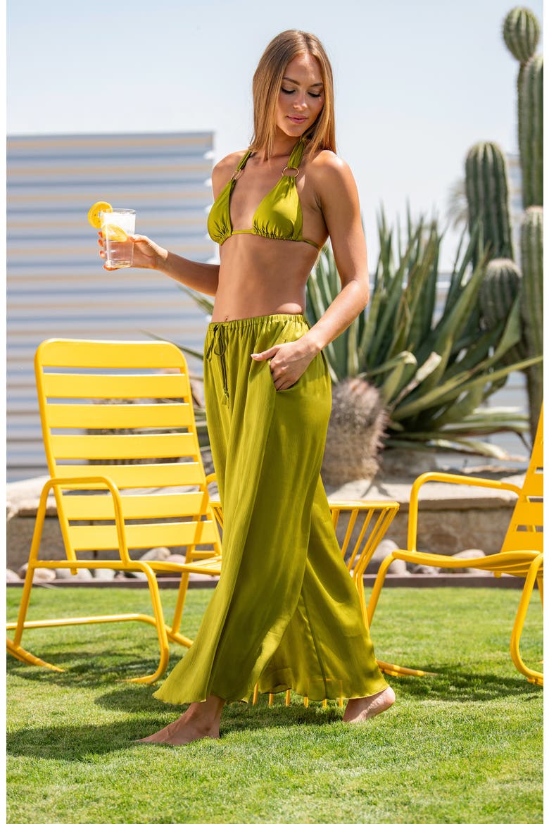 Solids Triangle Bikini Top, Alternate, color, OLIVE