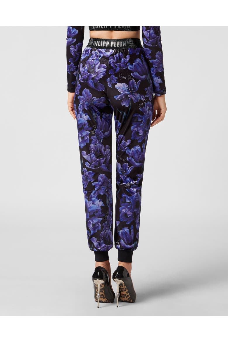 Sweatpants Flowers Women, Alternate, color, black
