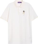 Ralph Lauren Purple Label Embroidered Polo Bear Cotton & Cashmere Piqué Polo