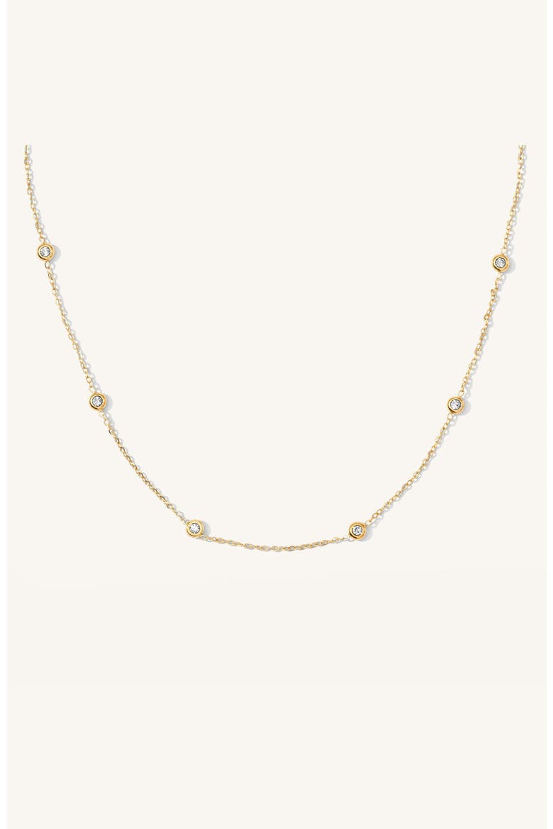 Anna Bezel Necklace, Main, color, Gold