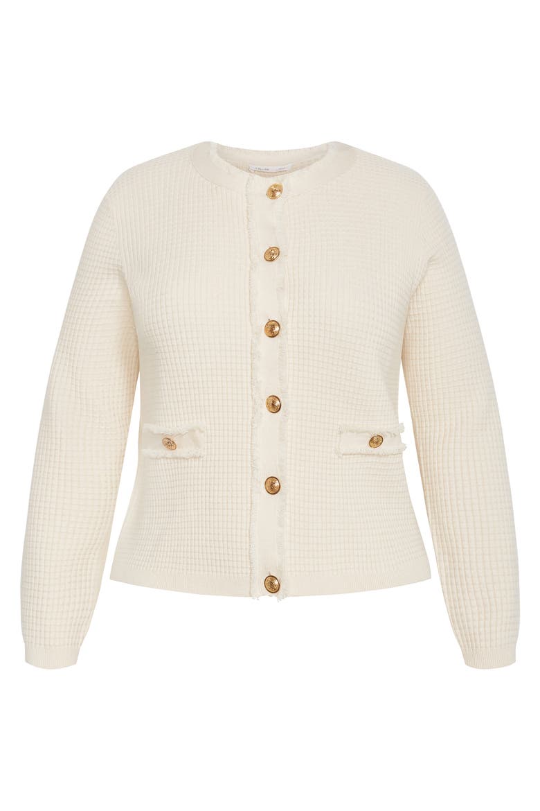 Cleo Textured Knit Cardigan, Alternate, color, CREAM