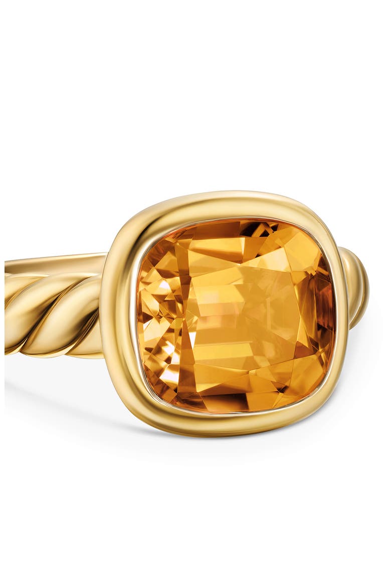 DY Mercer® Stone Ring in 18K Yellow Gold, 10mm, Alternate, color, CITRINE
