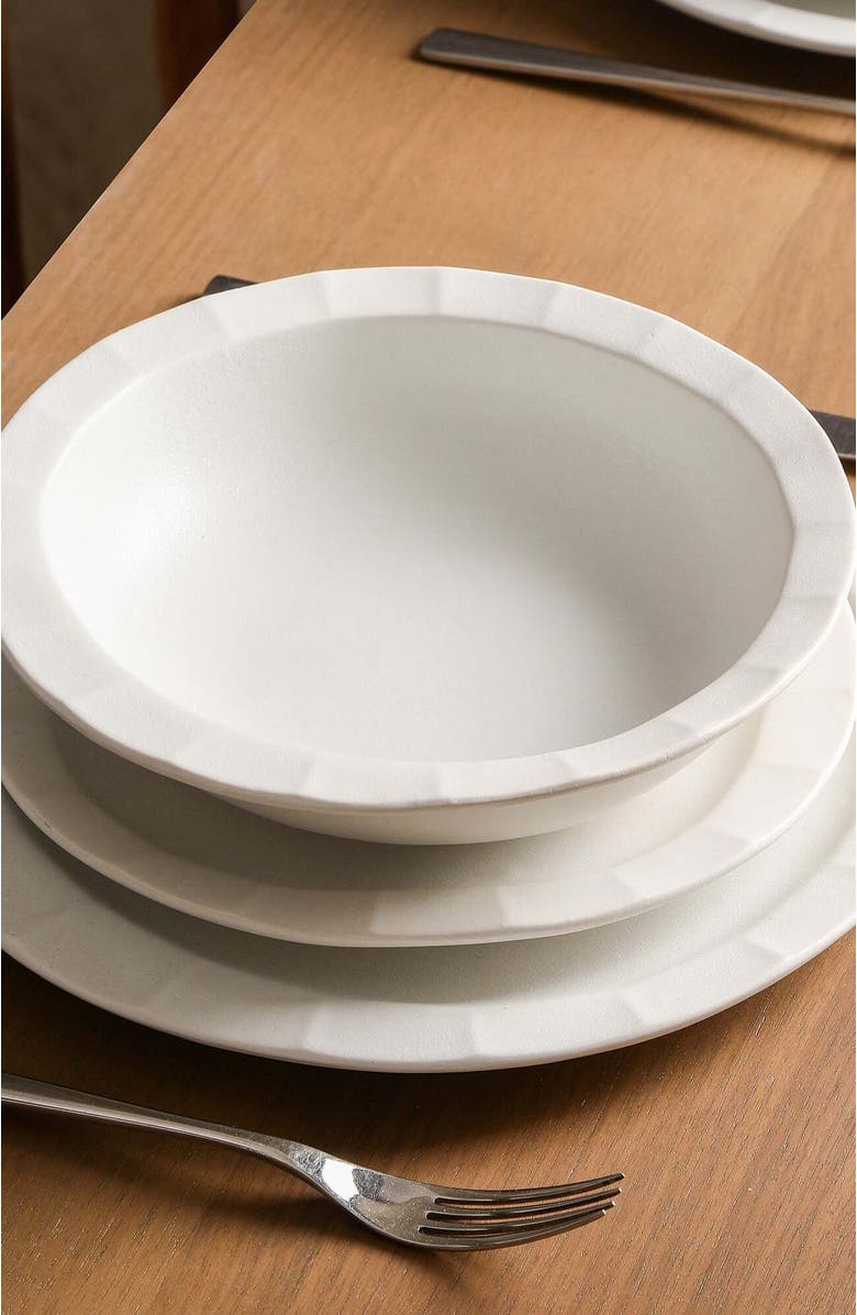 Stone Lain Oasis Stoneware 12-Piece Dinnerware Set, Alternate, color, White