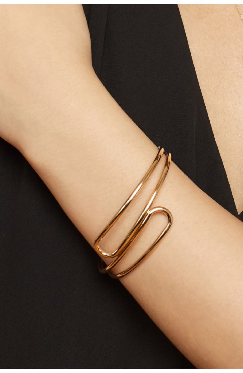 Oradina 14K Yellow Gold Avant-Garde Wrap Cuff, Alternate, color, Yellow Gold