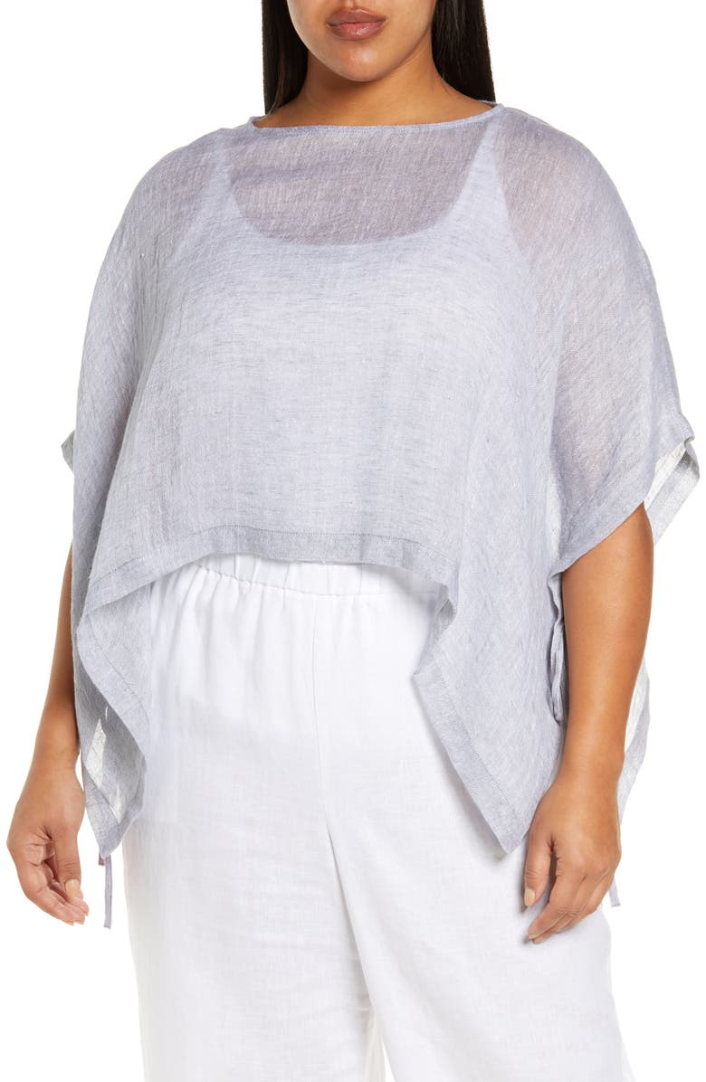 Eileen Fisher Organic Linen Poncho, Main, color,