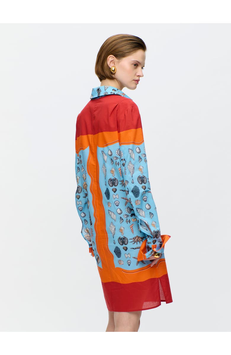 Callas Milano Charisse Printed shirt dress, Alternate, color, Orange / Blue