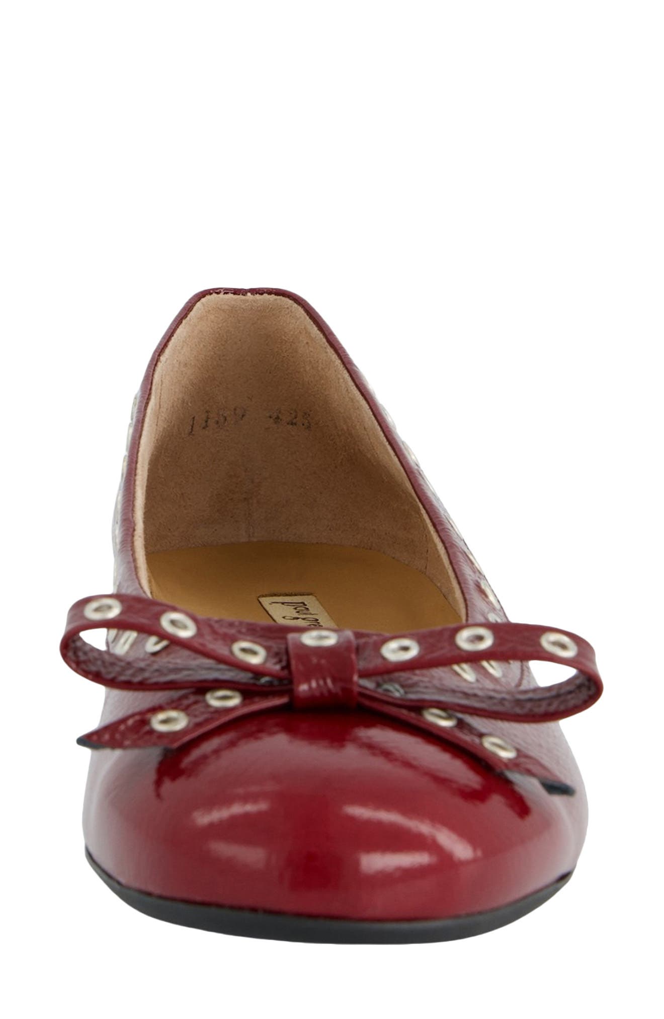 Paul Green Chrissy Grommet Ballet Flat, Alternate, color, Rubin Crinkled Patent