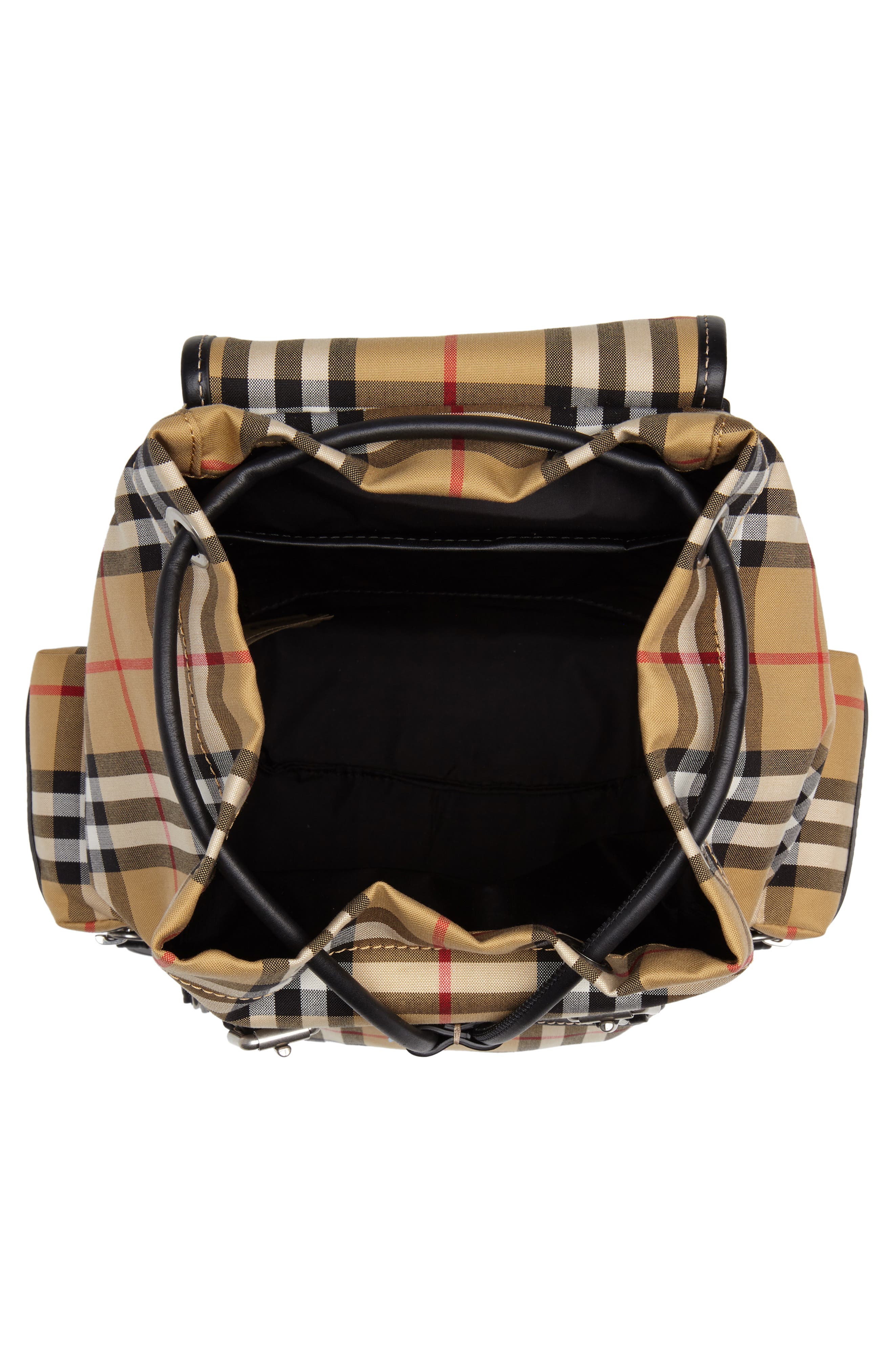 Burberry Small Rucksack Vintage Check Canvas & Leather Backpack, Alternate, color, 