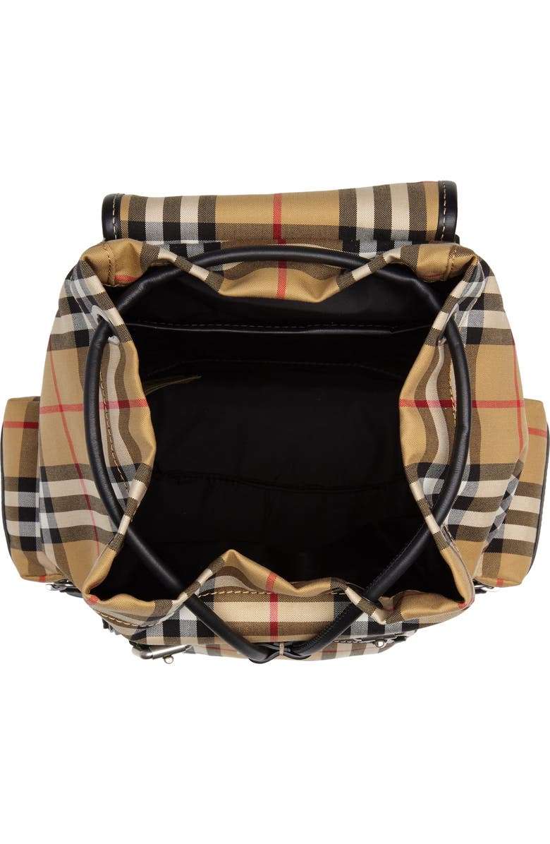 Burberry Small Rucksack Vintage Check Canvas & Leather Backpack, Alternate, color,