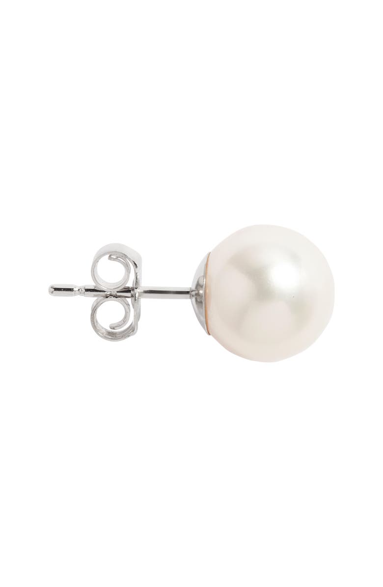 Nordstrom Akoya Pearl Stud Earrings, Alternate, color, White- 14K White Gold