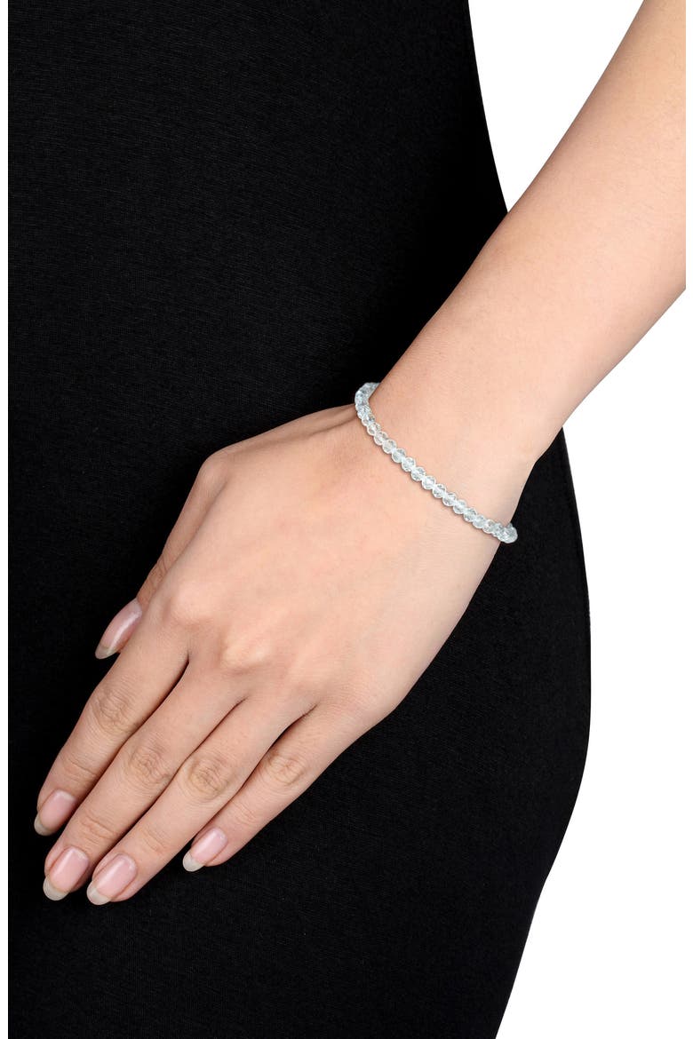 White Topaz Beaded Necklace & Bracelet Set, Alternate, color, WHITE