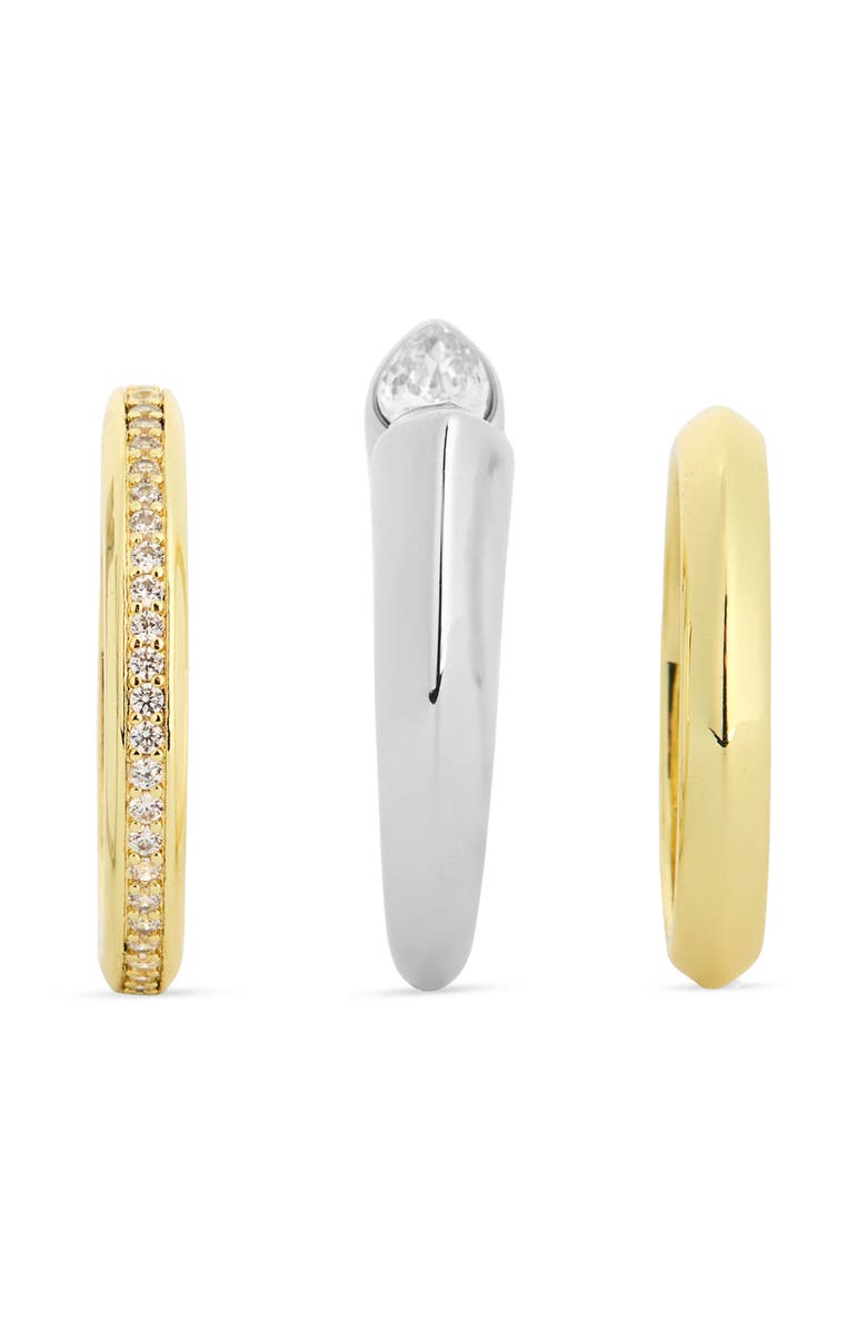 Covet Set of 3 Stackable Rings, Alternate, color, Two Tone