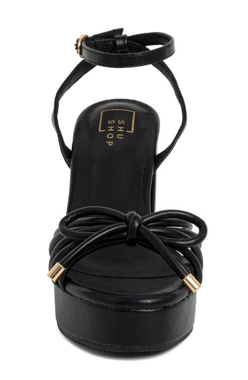 Shushop Edith Ankle Strap Platform Sandal In Black