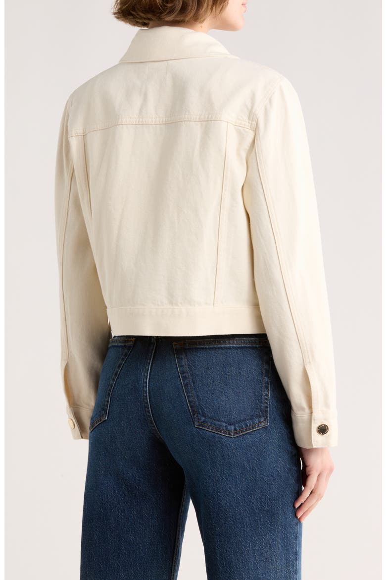 Chloe Relaxed Boxy Crop Denim Jacket, Alternate, color, NATURAL