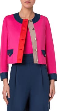 Akris punto Boxy Cotton Gabardine Jacket