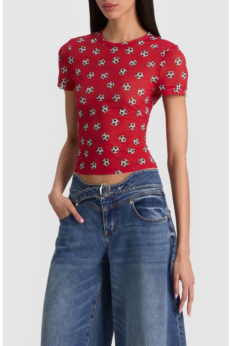 Tess Crop T-Shirt, Alternate, color, GO FOR GOLD HIBISCUS