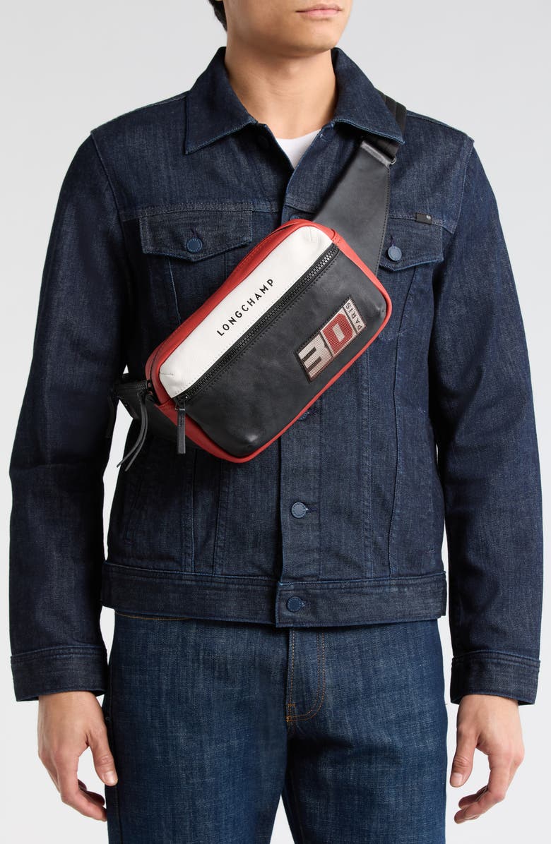 Longchamp 3D Sport Leather Belt Bag, Alternate, color, Brick