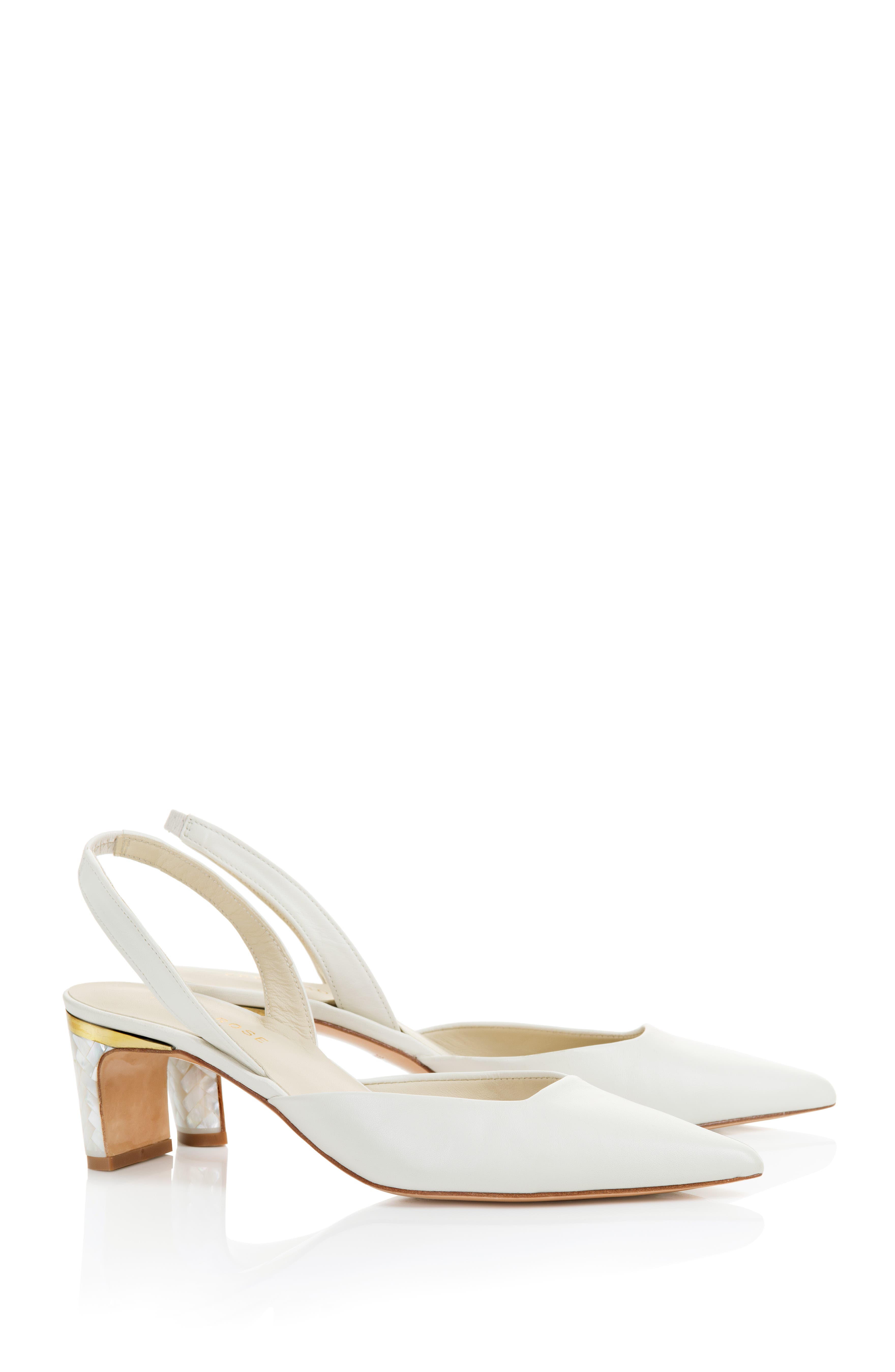 Freya Rose Delphine  Pointed Toe Pearl Heel Pump, Alternate, color, Ivory