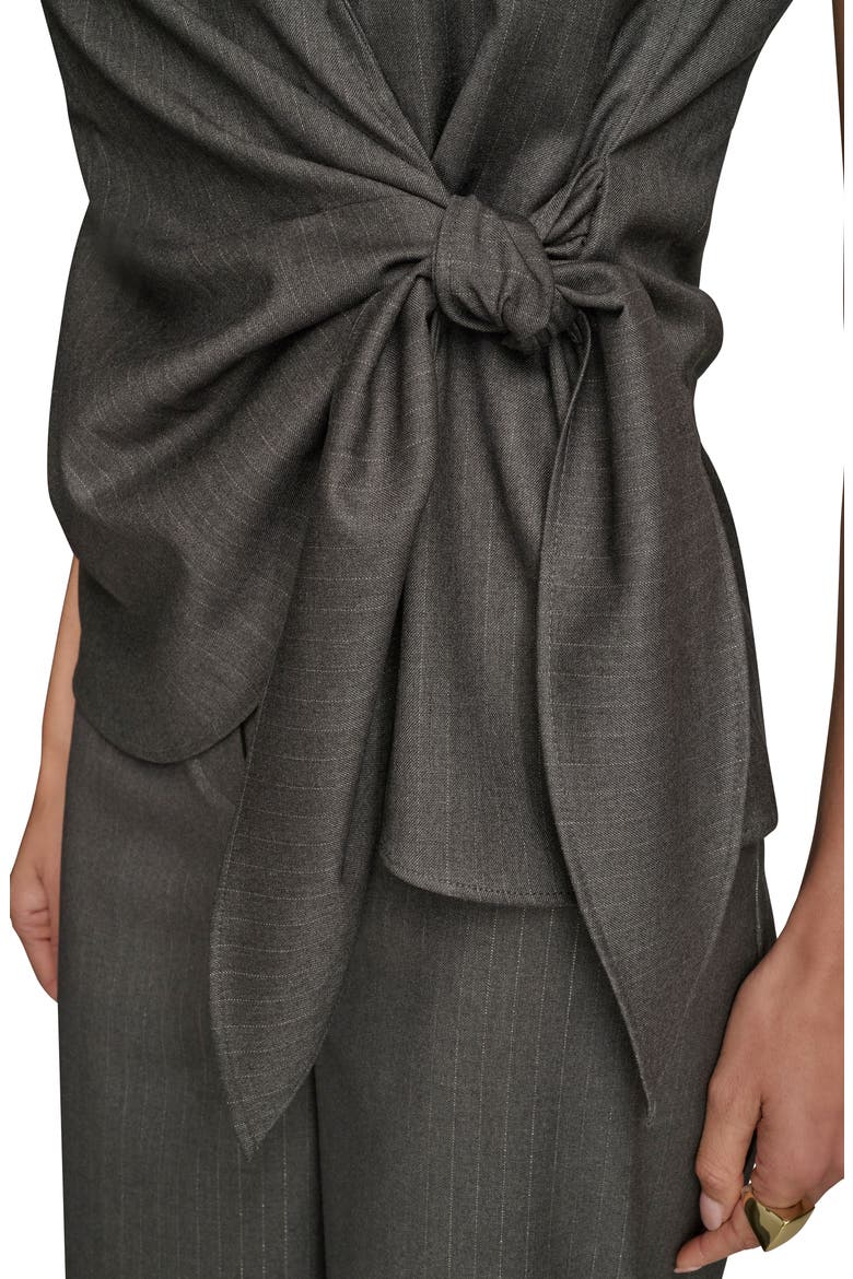 Pinstripe Wrap Vest, Alternate, color, GREY/ SILVER