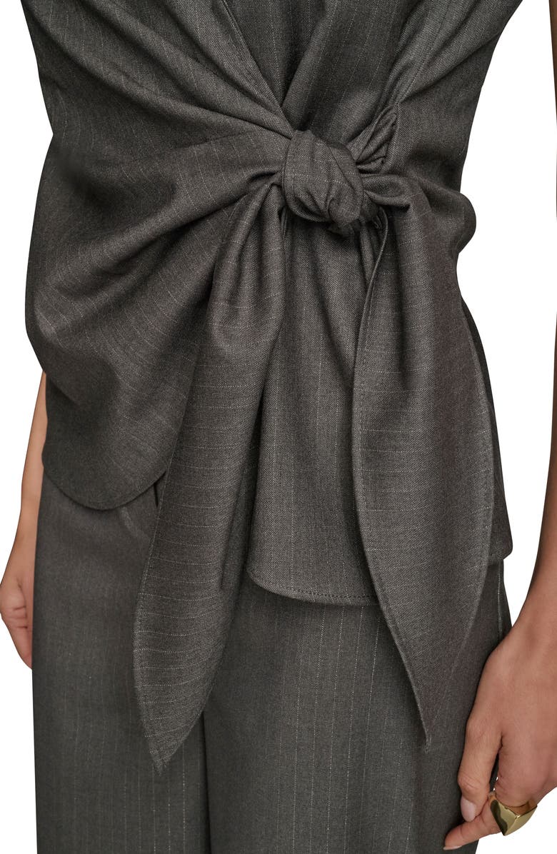 Donna Karan New York Pinstripe Wrap Vest, Alternate, color, Grey/ Silver