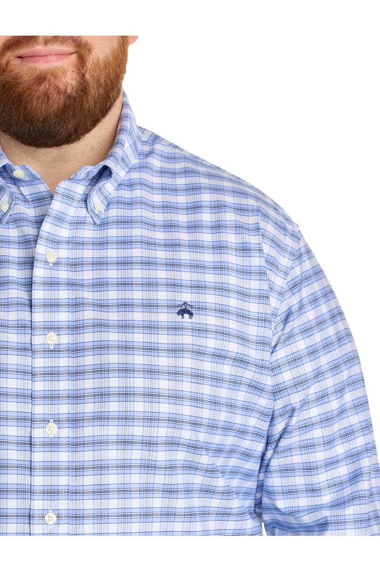 Big & Tall Non-Iron Check Sport Shirt V2, Alternate, color, BLUE GRAY WHITE