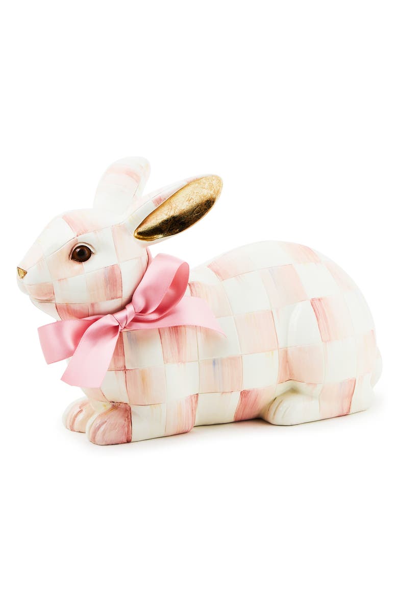 MACKENZIE CHILDS Rosy Check Resting Bunny, Main, color, Pink