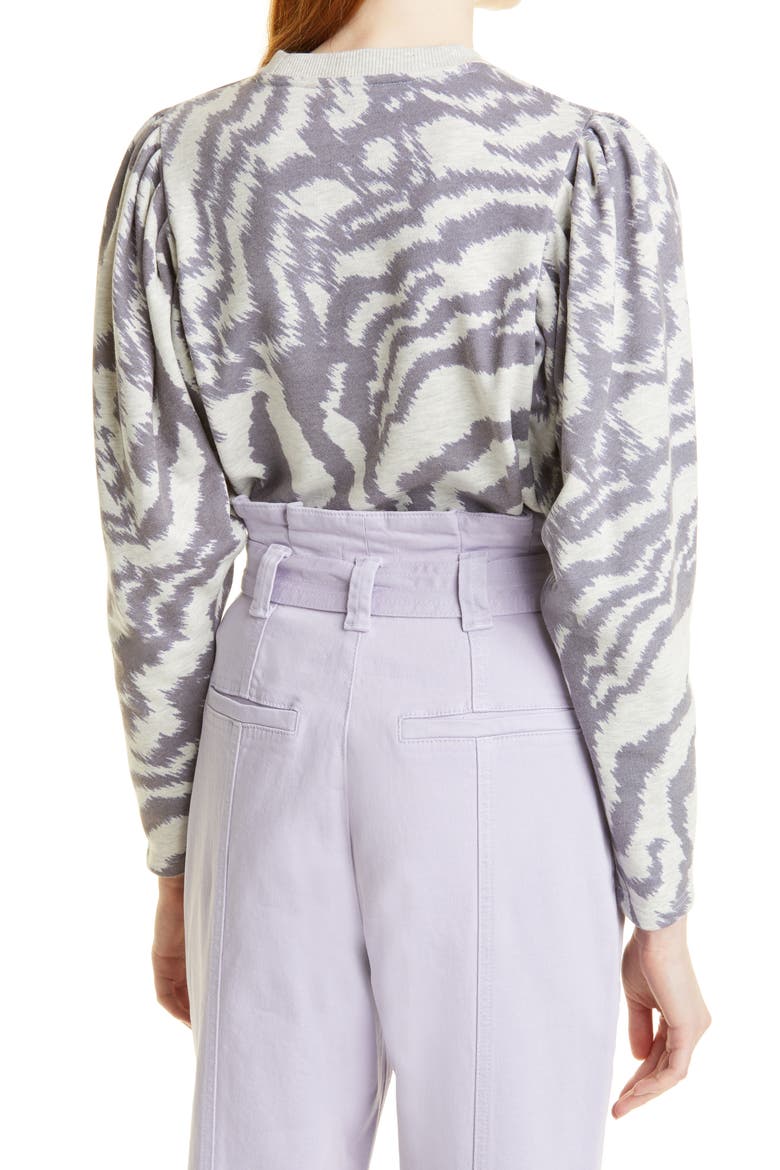 Satrice Zebra Stripe Cotton Blend Top, Alternate, color, NATURAL