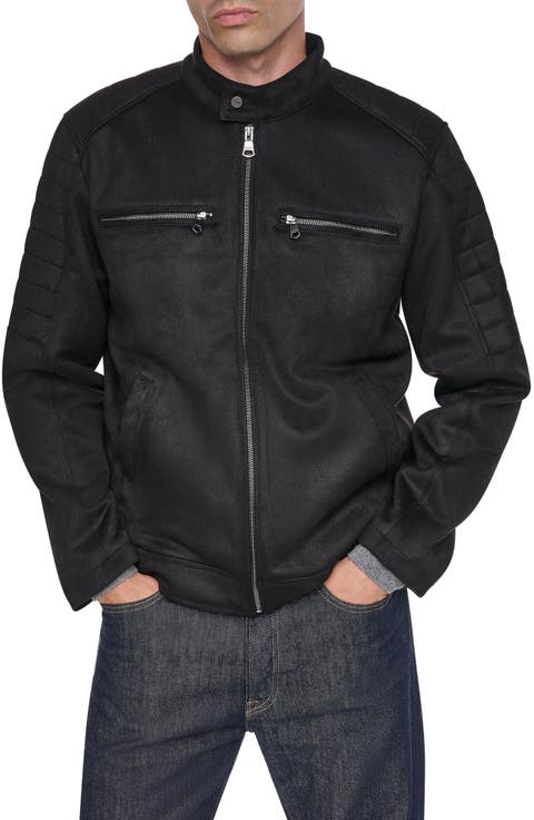 Faux Suede Moto Jacket