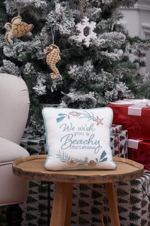 C & F Home C&f Home Beachy Christmas Pillow In White
