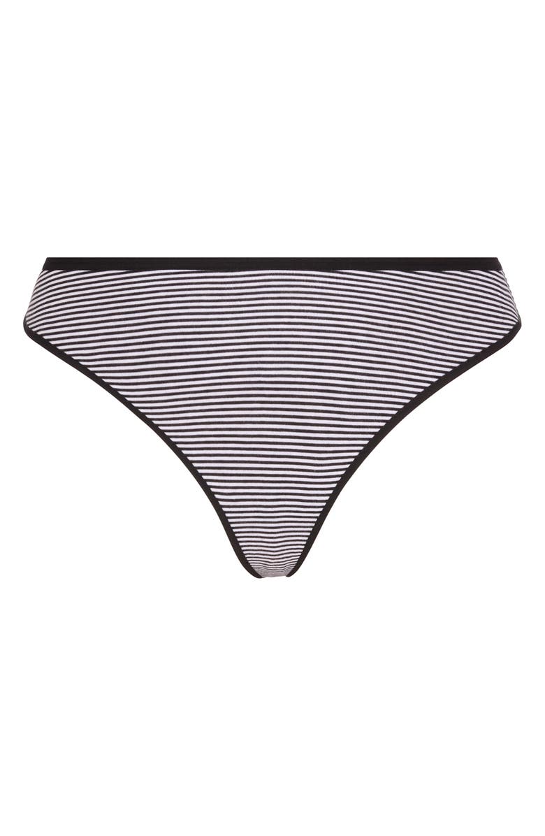 SAVAGE X FENTY Essentials Thong, Alternate, color, Black Caviar Stripe Up