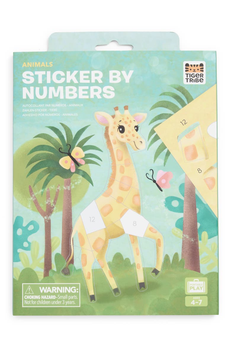 Animals Sticker by Number Activity Set, Main, color, MULTI