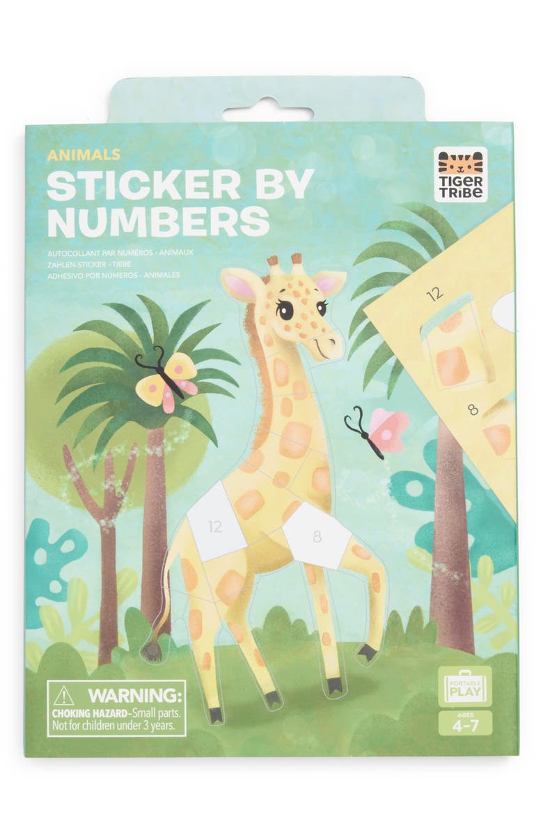 TIGER TRIBE Animals Sticker by Number Activity Set, Main, color, Multi
