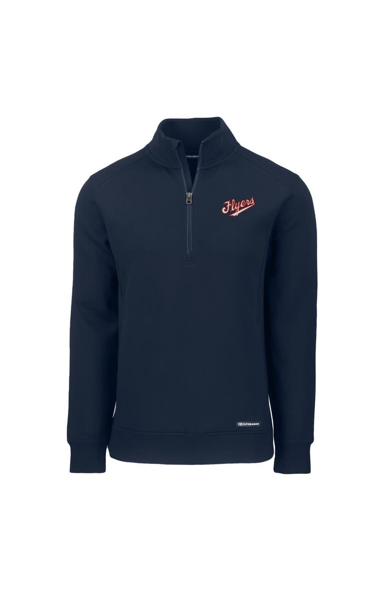 Cutter & Buck Men's Cutter & Buck  Navy Dayton Flyers Roam Eco Recycled Quarter-Zip Sweatshirt, Alternate, color, 